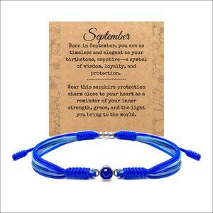 Handmade Adjustable Nylon Stainless Steel Birthstone Bracelet